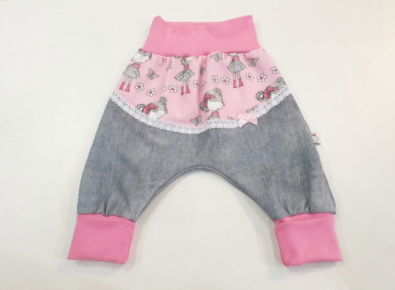 Atelier MiaMia sweetie bloomers or baby set short and long girls pink jeans 7