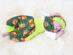 Atelier MiaMia Cool bloomers or baby set short and long lion green 7