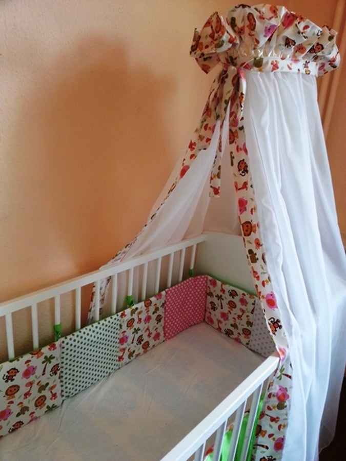 Atelier MiaMia bed canopy Delicate with border of choice and bow 8