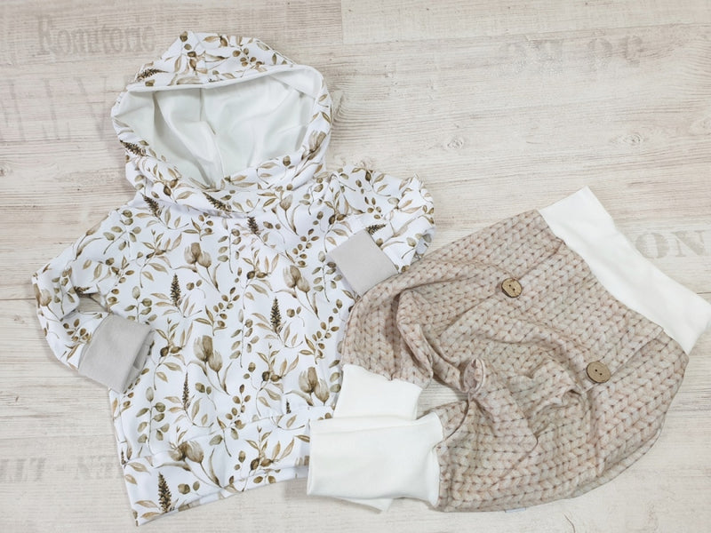 Atelier MiaMia Cool bloomers or baby set cable knit beige 91