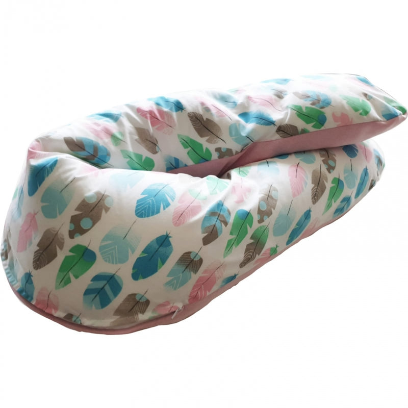 Atelier MiaMia nursing pillow or side sleeper pillow feathers mint, pink 96