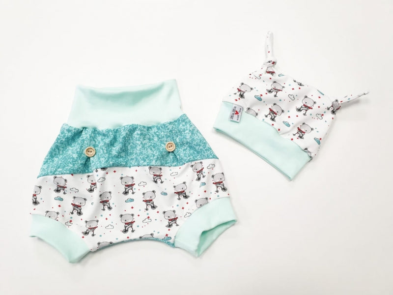 Atelier MiaMia sweetie bloomers or baby set short and long girls bears little bears mint 9