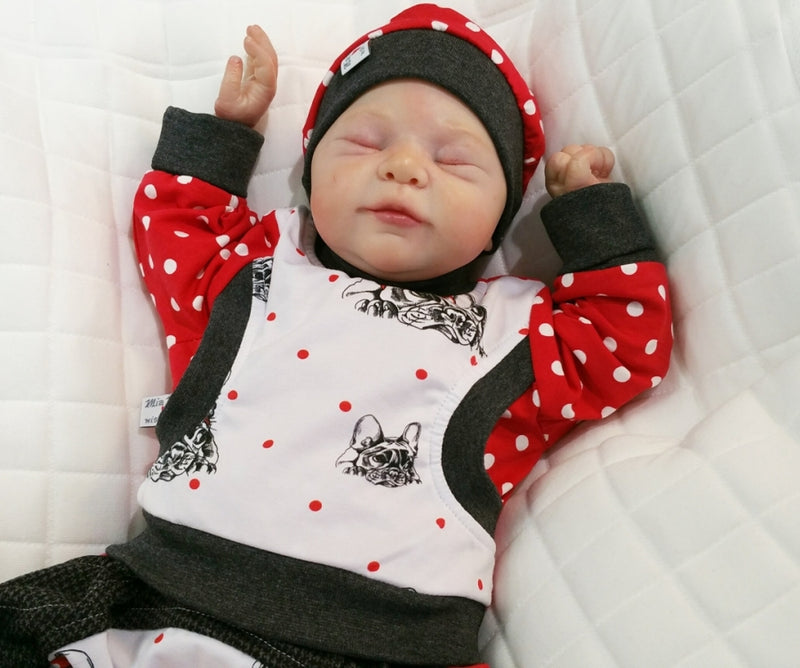 Hoodie Pullover mit Bauchtasche Baby Kind ab 44-122 kurz oder langarm Bulldogg 52 von Atelier MiaMia