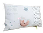 Atelier MiaMia birth pillow - name pillow with embroidery and panel or photo
