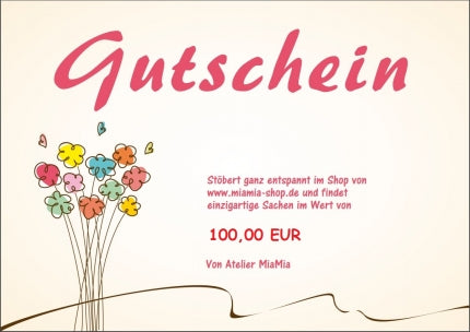 Atelier MiaMia Shop voucher 50 EUR 3 designs with envelope
