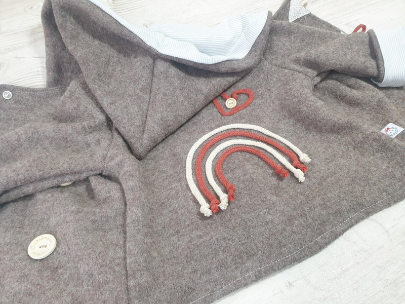 Atelier MiaMia - Walk - hooded jacket baby child size 50-140 jacket limited !! Walk jacket rainbow dark gray J25