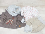 Atelier MiaMia - Walk - giacca con cappuccio bambino bambino taglia 50-140 giacca limitata !! Giacca da passeggio arcobaleno grigio scuro J25