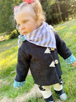Atelier MiaMia - Walk - hooded jacket baby child size 50-140 jacket limited !! Walk jacket dark gray bat J34