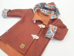 Walk - Kaputzenjacke Baby Kind Größe 50-140 Jacke Limitiert !! Walk -Jacke Orange Fuchs Stern J36 von Atelier MiaMia