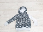 Atelier MiaMia - Hoodie baby child from 44-122 short or long sleeve sailor skull black 271