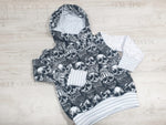 Atelier MiaMia - Hoodie baby child from 44-122 short or long sleeve sailor skull black 271