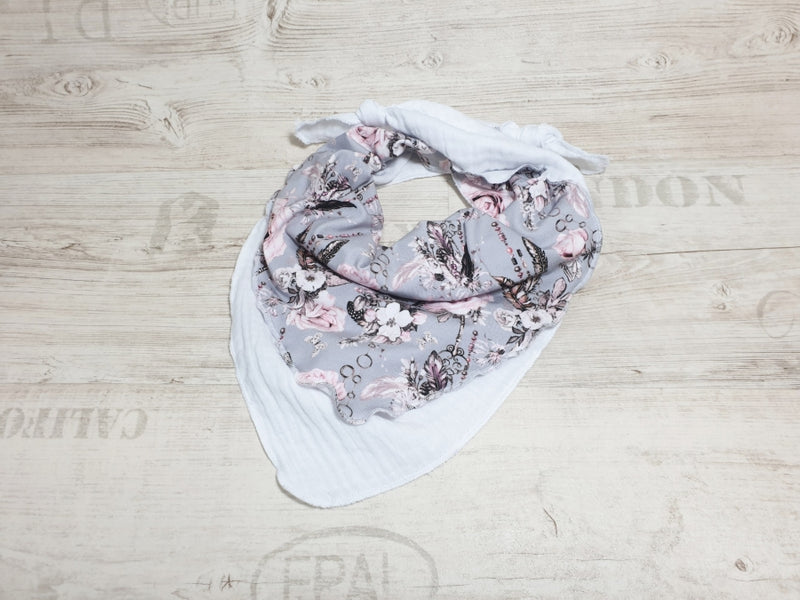 Atelier MiaMia - Jersey muslin scarf triangular scarf flowers // 1
