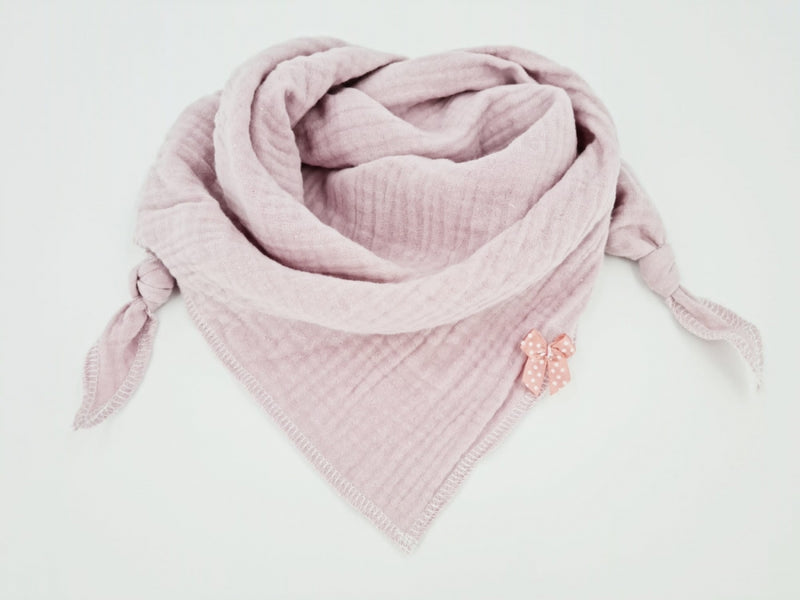 Atelier MiaMia - muslin scarf triangular scarf dusky pink // 17