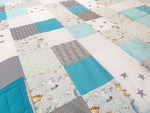 Atelier MiaMia experience blanket CVI blanket new elements hedgehog deer fox rabbit light blue, NED 206 