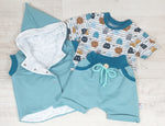 Atelier MiaMia - vest baby child size 50-140 Sweat aqua