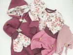 Atelier MiaMia Cool bloomers or baby set button pants waffle jersey berry 117