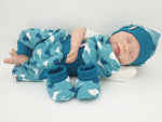 Coole Pumphose oder Babyset kurz und lang Elefanten blau 110 von Atelier MiaMia
