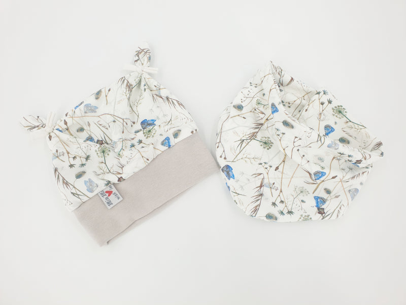 Pumphose oder Set Baby von 50-92 Designerbabyhose Gräser Schmetterling von Atelier MiaMia
