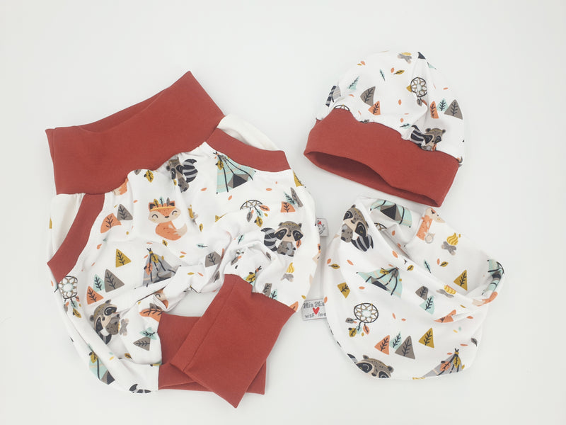 Atelier MiaMia - bloomers or set baby from 50-140 Designer baby pants Indian fox