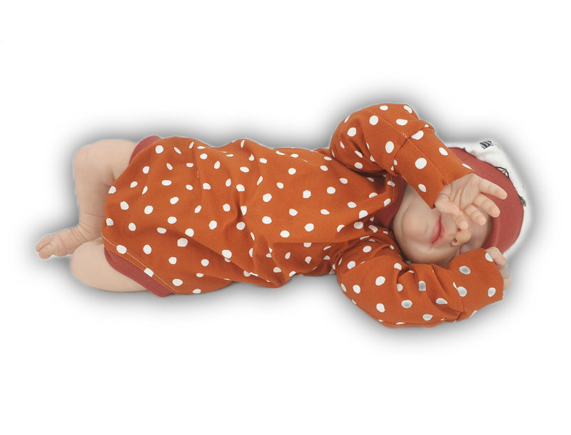 Body Atelier MiaMia a maniche corte e lunghe, disponibile anche come Baby Set Terracotta Dots