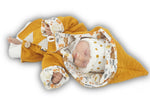 Kaputzenjacke Baby Kind Größe 50-140 Zopfstrick Jacke Limitiert !! senfgelb Waldtiere von Atelier MiaMia