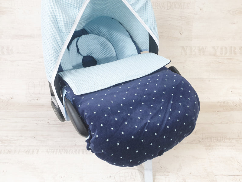 Maxi Cosi baby seat cover, replacement cover or fitted cover waffle blue/dark blue 121
