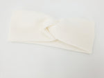 Atelier MiaMia fascia per capelli in jersey waffle crema