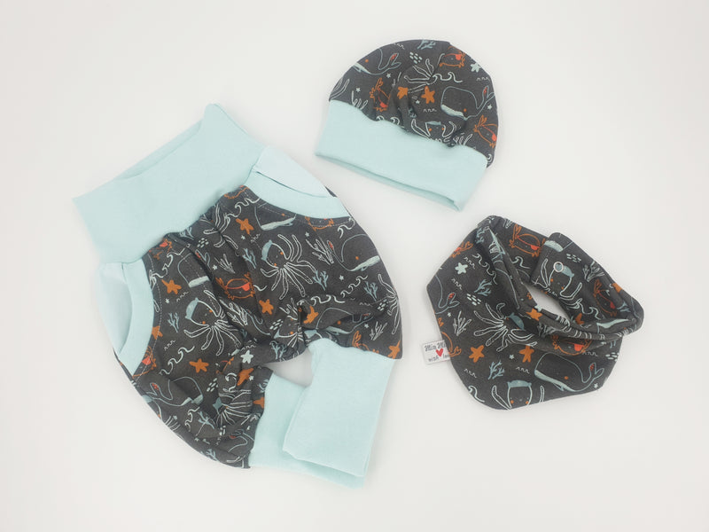 Atelier MiaMia - bloomers or baby set from 50-140 Designer baby pants under the sea