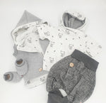 Atelier MiaMia Fantastici calzoncini o baby set con bottoni check grigi