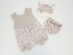 Atelier MiaMia onesie short and long also available as a baby set flowers beige