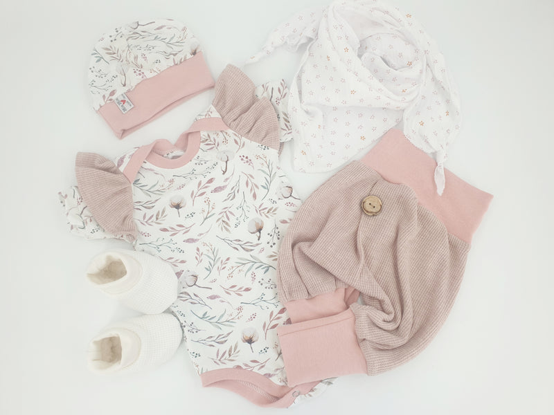 Atelier MiaMia Fantastici calzoncini o baby set con bottone screziato rosa scuro