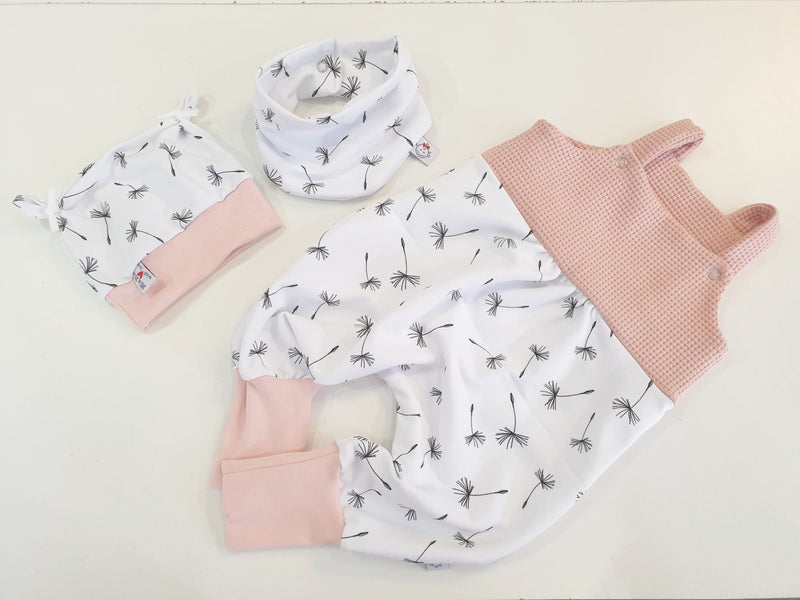 Atelier MiaMia bib romper short and long also available as a dandelion baby set