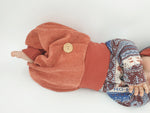 Coole Pumphose oder Babyset mit Knopf bis Gr. 140 Cord Terracotta von Atelier MiaMia