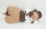 Atelier MiaMia Fantastici calzoncini o baby set con bottone fino alla taglia. 140 beige/marrone