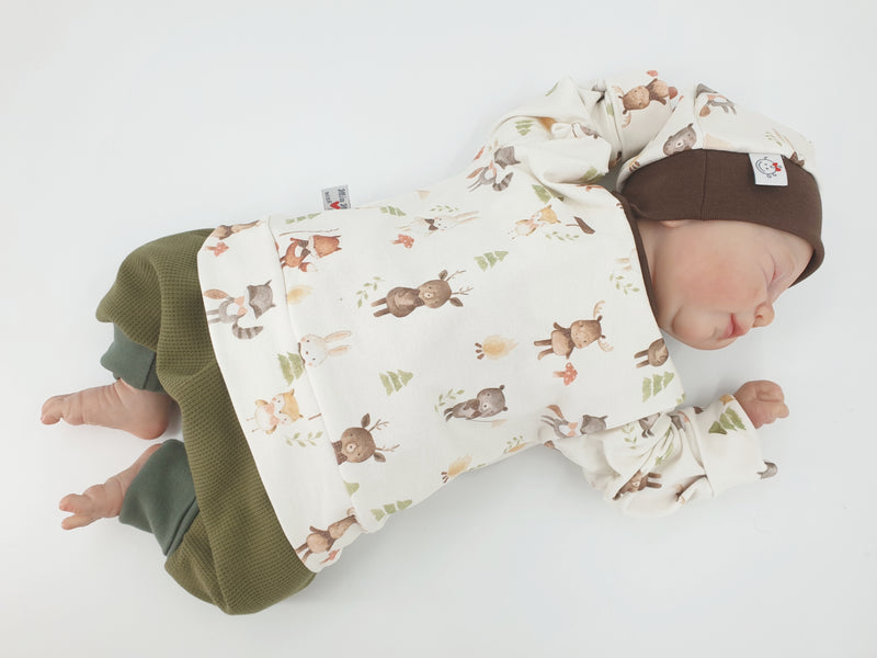 Atelier MiaMia - hoodie sweater forest animals nature baby child from 44-122 short or long-sleeved designer limited !!