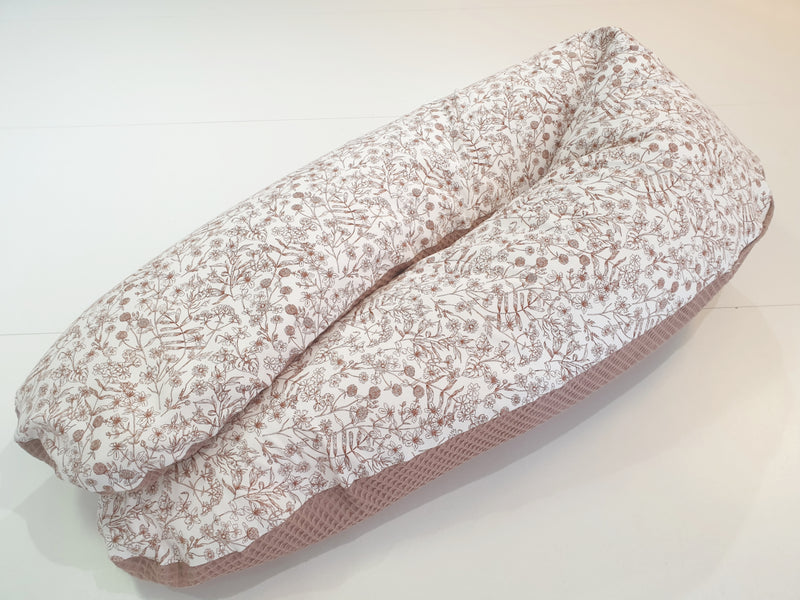 Atelier MiaMia cuscino per allattamento o cuscino per traversina laterale cuscino contenitore fiori in filigrana beige marrone