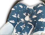 Maxi Cosi Babyschalenbezug, Ersatzbezug oder Spannbezug blau Mäuse von Atelier MiaMia