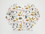 Hoodie Pullover Waldtiere senf, rosa Baby Kind ab 44-122 kurz oder langarm  Designer Limitiert !! von Atelier MiaMia