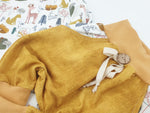 Coole Pumphose oder Babyset kurz und lang senfgelb Jeansoptik von Atelier MiaMia