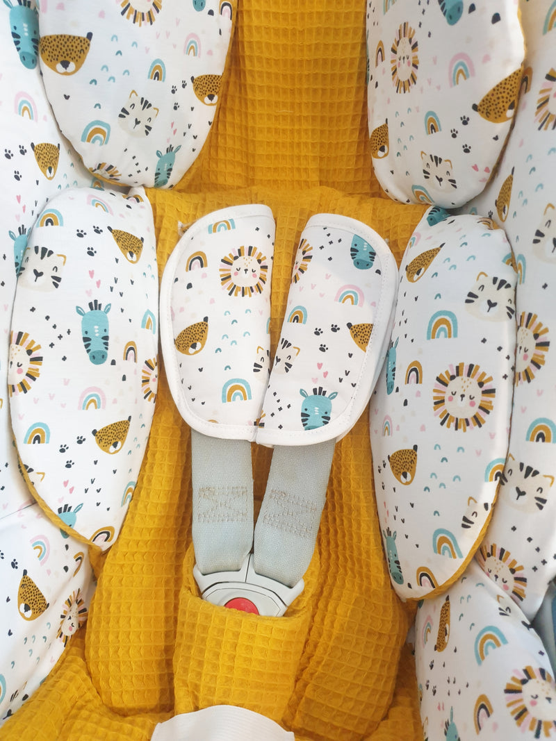 Babyschalen Bezug Cybex cloud Z i-size gelb Tierchen von Atelier MiaMia