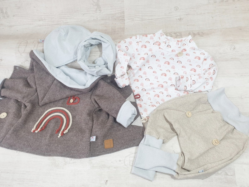 Atelier MiaMia - hoodie sweater rainbow 283 baby child from 44-122 short or long sleeve designer limited !!
