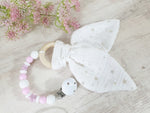 Atelier MiaMia pacifier chain for stroller or baby seat 1 pink white