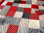 Experience blanket CVI blanket, grey-red, stars and dots, ED29