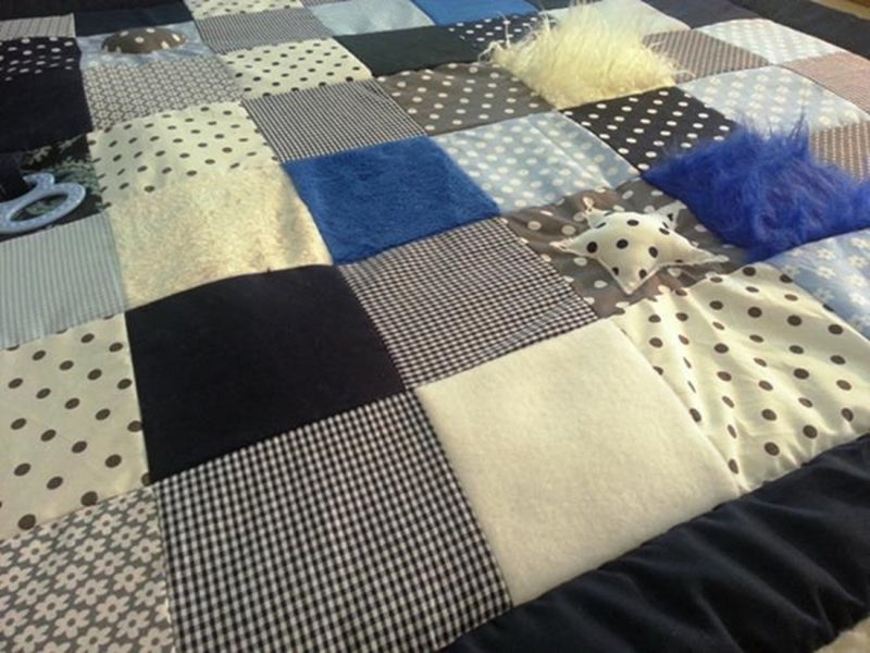 Experience blanket CVI blanket, black-white-blue, dots, ED42