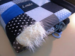 Experience blanket CVI blanket, black-white-blue, dots, ED42