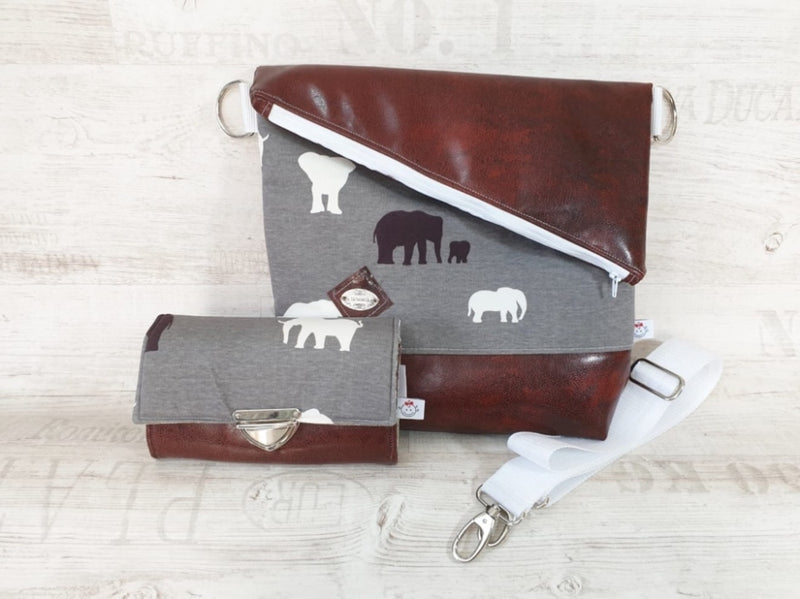 Handtasche //7 Elefanten braun von Atelier MiaMia