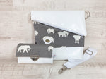 Handbag //8 elephants white
