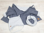 Atelier MiaMia - Walk - giacca con cappuccio bambino bambino taglia 50-140 giacca limitata !! Giacca da passeggio strisce grigie J27