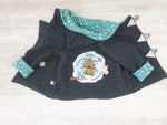Atelier MiaMia - Walk - hooded jacket baby child size 50-140 jacket limited !! Walk jacket dark gray bat J34