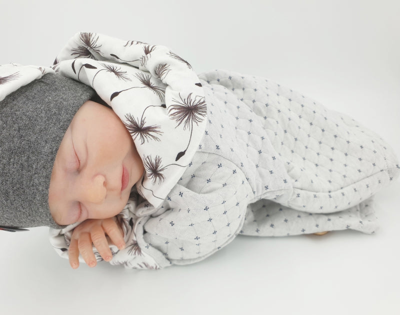 Atelier MiaMia - hooded jacket baby child size 50-140 designer jacket, coat limited! Light gray dandelion check knit 45